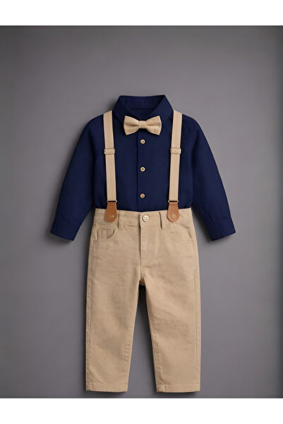 MİLANO KİDS Bebek Alt Üst Özel Günler Papyon Kemerli LACİVERT Alt Üst Takım