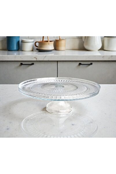 SIGMA GLASS Glass Presentation Plate with Stand (26 cm)