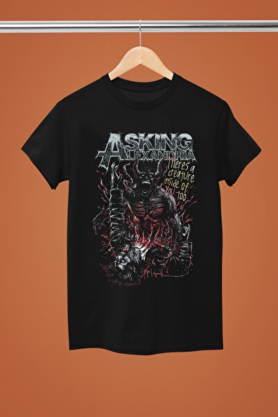 MAGORS Tricou rock cu mânecă scurtă, din bumbac imprimat, model standard, ASK...