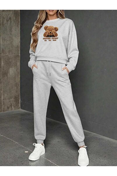 tkn your style Women's Top and Bottom Set Cute Teddy Bear Fashionable Design ...