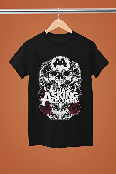 MAGORS Tricou rock cu mânecă scurtă, din bumbac imprimat, model standard, ASK...