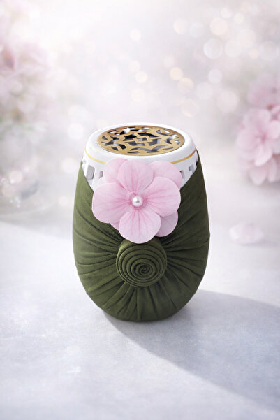 LAVELLO توزيعات للمناسبات والاعياد حاملات بخور خضراء بتصميم لوتس 12 قطعة