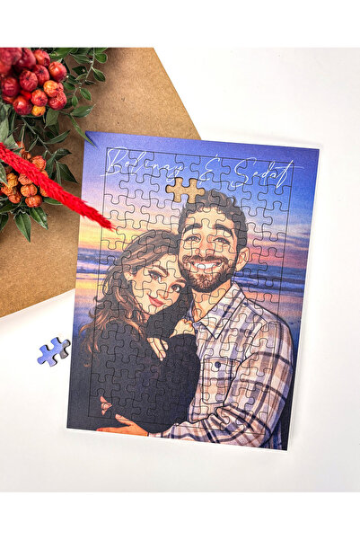 photonom Sevgili Karikatürize Puzzle | Sevgililer Günü Yapboz (98 Parça)