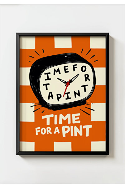 MIOVI WORKS Time for a Pint | Siyah Çerçeveli Minimal Eğlenceli Bar & Mutfak ...