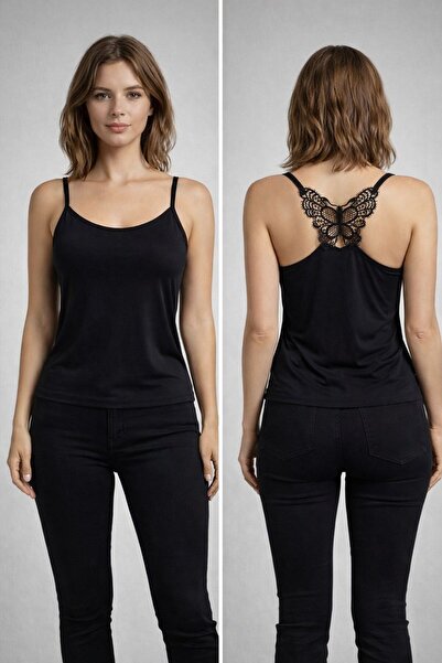 LaFont بلوزه نسايئه بدي حمالات رفيعه مع رسمه الفراشه في الضهر