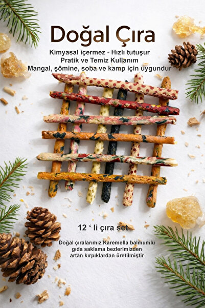 KAREMELA %100 Organik ve Doğal Çıra (Şömine , Kamp Ateşi , Soba ve Mangal içi...