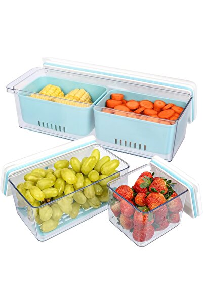 Belle Vous Set de 3 cutii pentru depozitarea alimentelor, plastic fără BPA, c...