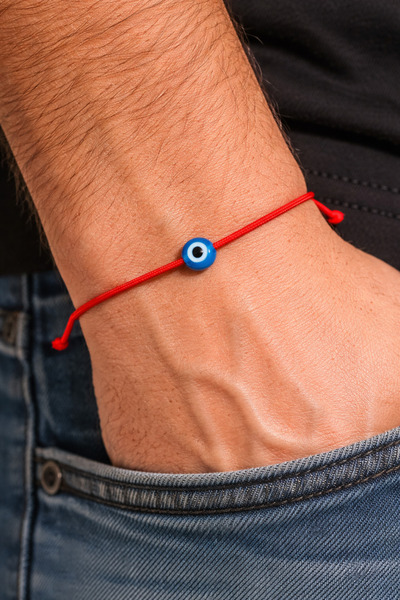 tutu tasarım alaçatı Red String Bracelet with Evil Eye Beads for Men and Wome...