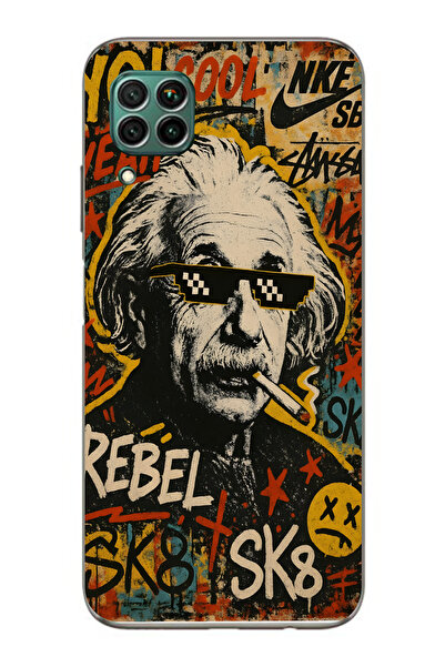 moonset Huawei P40 Lite Uyumlu Baskılı Yumuşak Silikon Şeffaf Telefon Kılıfı