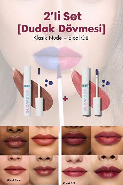 Glowder Natural Sepette Ek Soyulabilir Ruj Dudak Dövmesi Kalıcı Ruj Lip Stain...