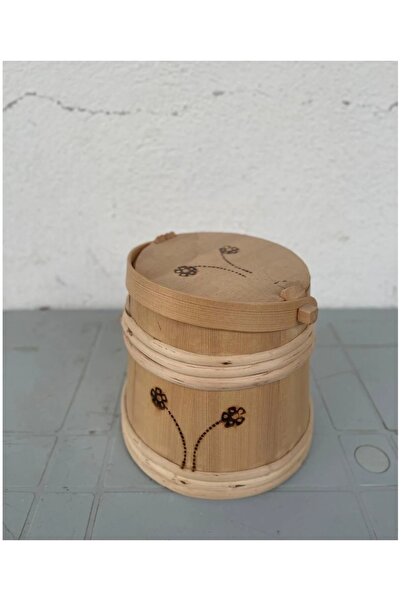 uzunoğlu bakır ürünleri Wooden 5Lt Storage Container Uzunoğlu Copper 5 Lt Cap...