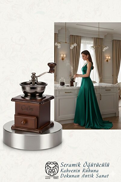 Transformacion Isabella Serisi Seramik Öğütücülü Antik Ahşap Manuel Kahve Değ...