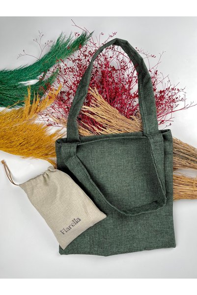 Flarella Canvas Non-Woven Linen Bag - Shoulder Bag - Daily Use - Shopping Bag