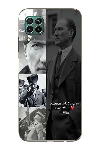 moonset Huawei P40 Lite Uyumlu Baskılı Yumuşak Silikon Şeffaf Telefon Kılıfı