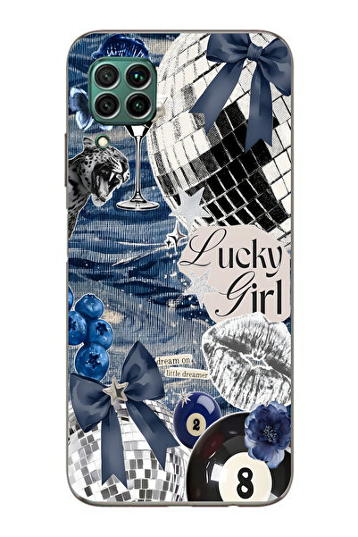 moonset Huawei P40 Lite Uyumlu Baskılı Yumuşak Silikon Şeffaf Telefon Kılıfı