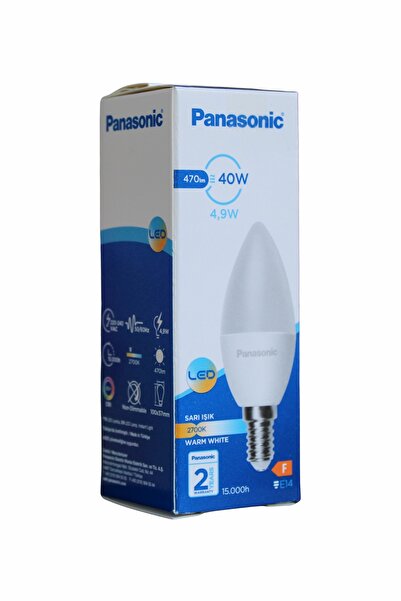 PANASONIC 4.9W Mum Ampul E14 2700K Sarı Işık | Sıcak Işık, Tasarruflu LED Ampul
