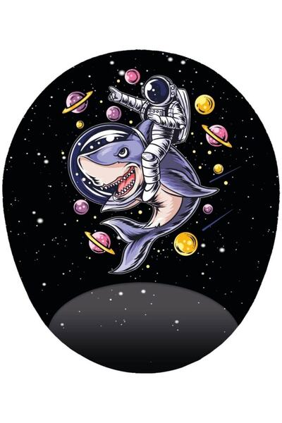 HobiShop Astronaut jaše na ajkul - Ovalna podloga za miša sa dizajnom podrške...