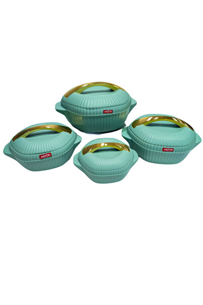Un Milton Food Container Set of 4 Pieces 2.5L 1.5L 1L 0.5L Green/Gold