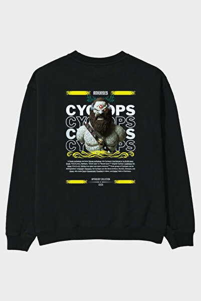 Ankhises Cyclopes 1 Mitology Imprimeu pe spate Hanorac negru supradimensionat...