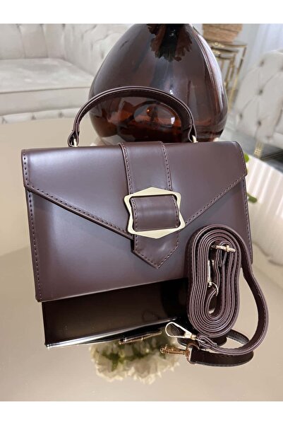 diclepolat Women's Buckle Faux Leather Hand and Shoulder Bag Marla