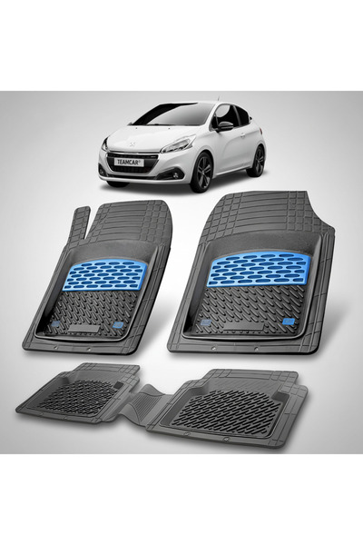 TEAMCAR Πατάκια αυτοκινήτου τύπου δίσκου συμβατά με Peugeot 208 (3θυρο, 2015-...