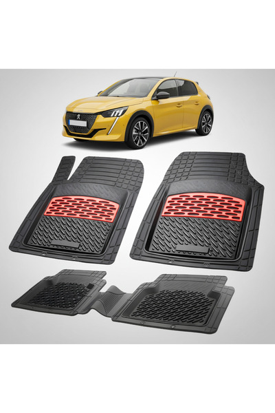 TEAMCAR ® Covorașe auto tip tavă compatibile cu Peugeot 208 II (2019-2023) Roșu