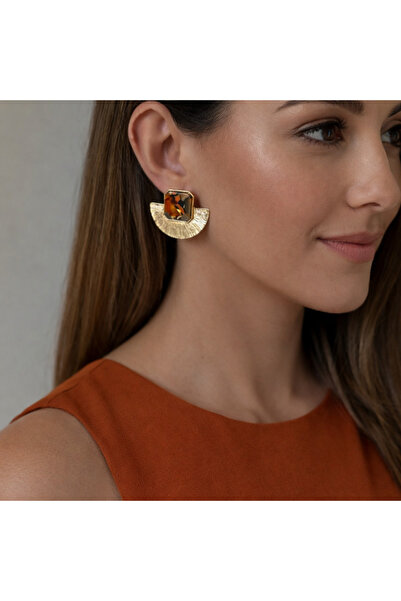 Kmod Life أقراط من الفولاذ الحجري على شكل مروحة