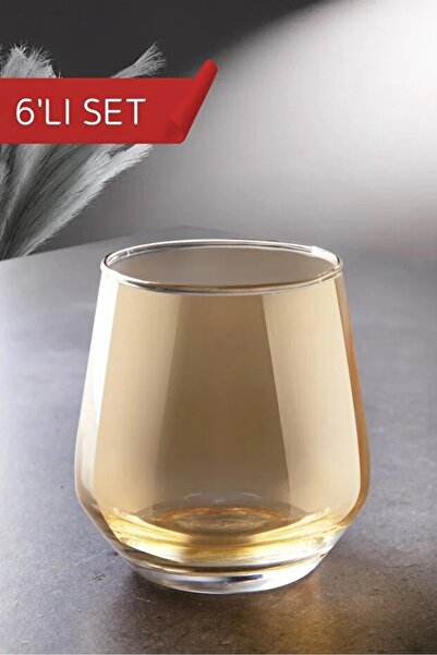 P H Panayır Home TRENDY 6 lı Gold Su Bardak Seti