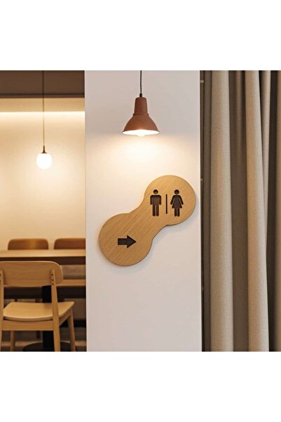 Gravarelaser Wooden Toilet Sign