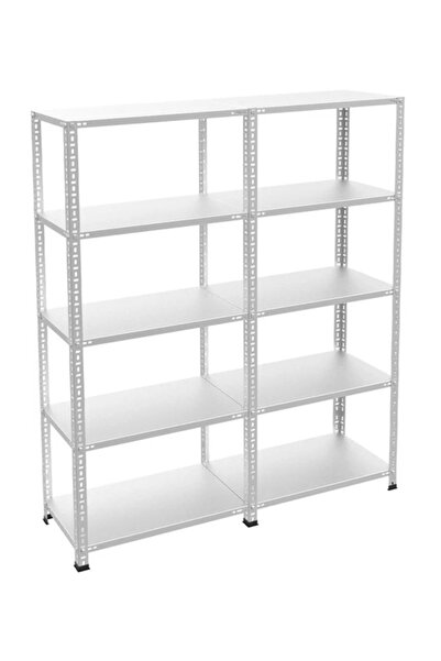 ALANRAF Çelik Raf 5 Katlı Duble 43x150xh200 Dekoratif Raf Sistemleri, Depo Ra...