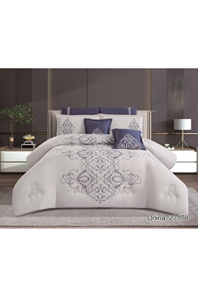 Red Rose مفرش نفرين مطرز صيفي مكون من 8 قطع مقاس 230*250 سم