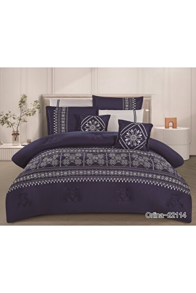 Red Rose مفرش نفرين مطرز صيفي مكون من 8 قطع مقاس 230*250 سم