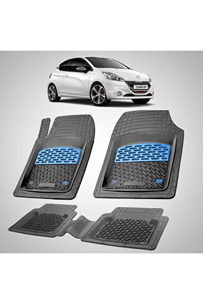 TEAMCAR Covorașe auto compatibile cu Peugeot 208 (3 uși, 2012-2015) albastre