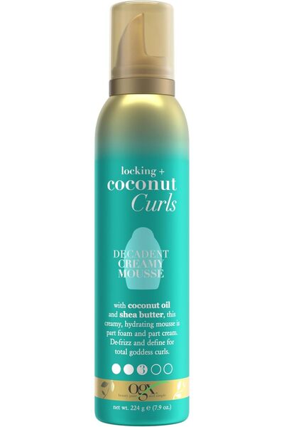 OGX Locking + Coconut Curls Decadent Creamy Mousse, 7.9 Ounce