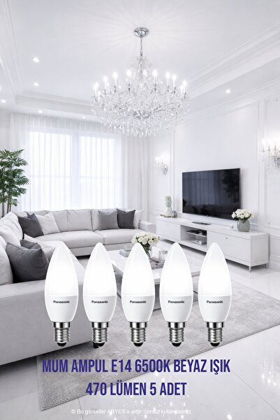 PANASONIC E14 4.9W Mum LED Ampul 6500K Beyaz Işık 470 Lümen | Tasarruflu