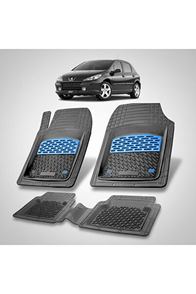 TEAMCAR Πατάκια Αυτοκινήτου Συμβατά με Peugeot 307 FL (5 πόρτες 2005-2008) Μπλε