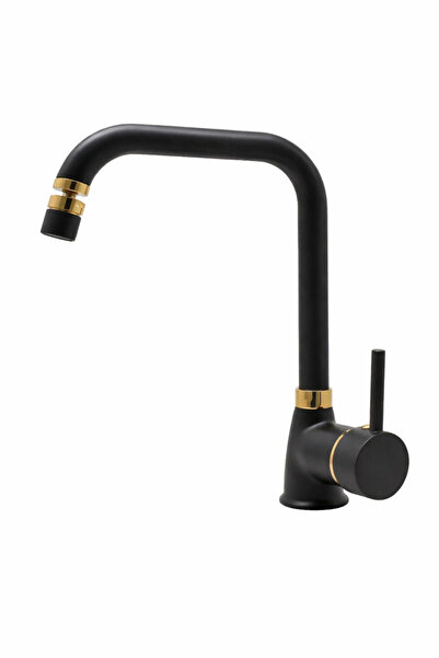 MUSLUQ حنفية مطبخ ذهبية سوداء على شكل كمثرى