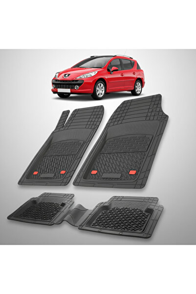 TEAMCAR Πατάκια αυτοκινήτου τύπου δίσκου συμβατά με Peugeot 207 SW (2007-2009...