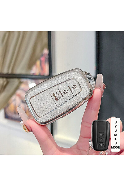 Alazpay Θήκη κλειδιού TPU με διαμαντένια κοπή για Toyota Corolla RAV4 Land Cr...