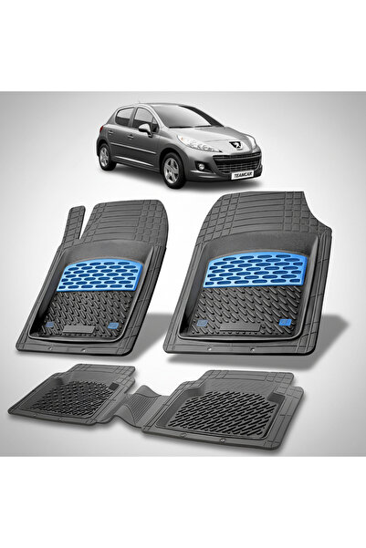 TEAMCAR Covorașe tip tavă compatibile cu Peugeot 207 Hatchback (5 uși 2009-20...
