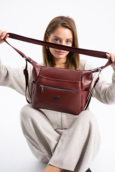 Sanmorris 1436 Women's 4-Compartment Faux Soft Leather Shoulder and Backpack Bag