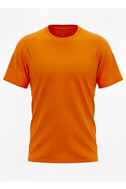 Ümiteks world of clothes Saks Blue Crew Neck Short Sleeve Combed Cotton T-Shi...