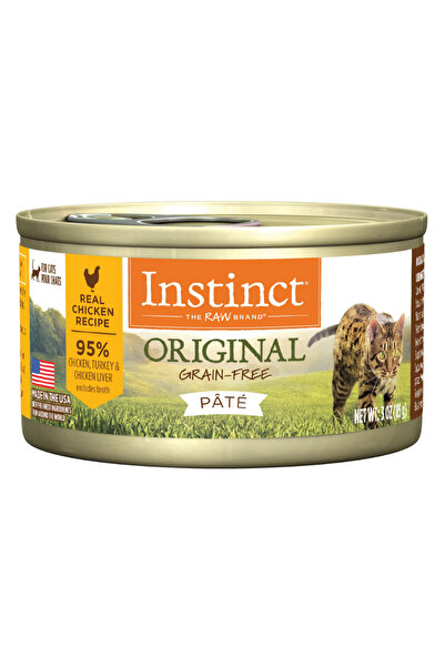 INSTINCT باتيه الدجاج الأصلي للقطط، عبوة من 24 علبة، 85 غرام