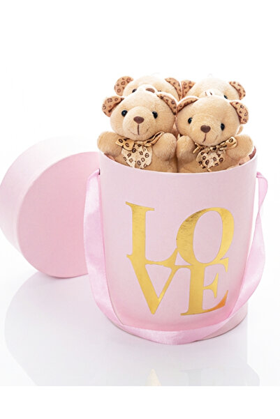 lenostra Sevgiliye Hediye Pembe Kutuda Mini Ayıcıklar - Sevgililer Günü Hediy...