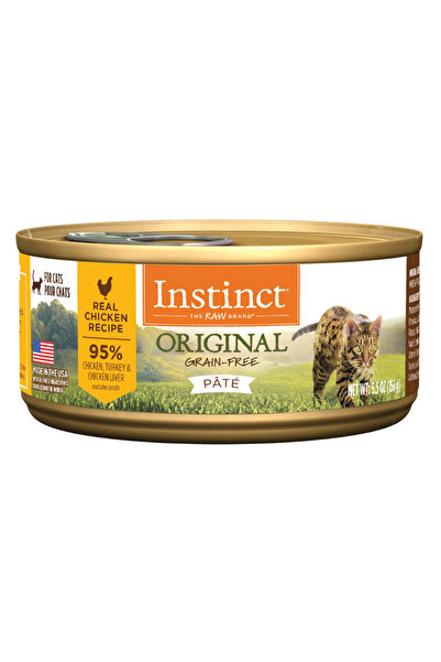 INSTINCT علب باتيه الدجاج الأصلية للقطط، 156 غرام، عبوة من 12 علبة