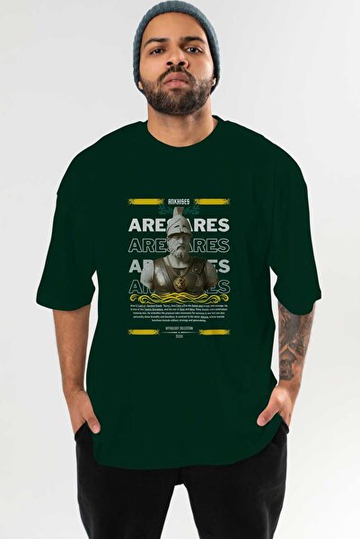 Ankhises Ares 2 Mythology Front Printed Oversize T-Shirt Men Women Cotton Cre...