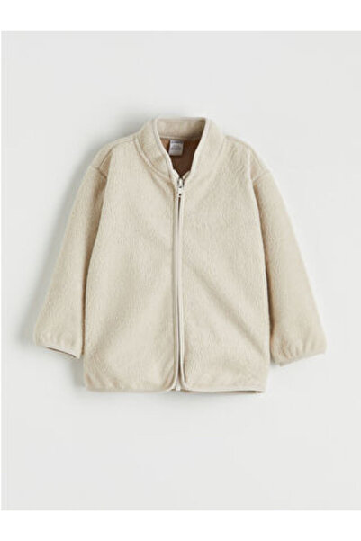 LC Waikiki M1 SEZON Μπεζ φούτερ με φερμουάρ για κορίτσια με λαιμόκοψη ποδηλάτου