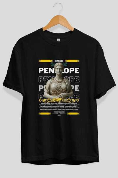 Ankhises Penelope 1 Mitology Tricou negru supradimensionat cu imprimeu fronta...
