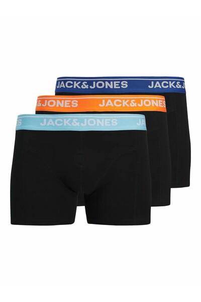 Jack & Jones Men's Black Jactheodore Solid Trunks 3 Pack Sn Boxer 12291648-Black