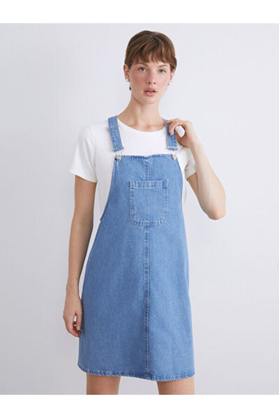 LC Waikiki Çelebi Store'dan Kaliteli Parçalar Kare Roba Jean Salopet Elbise